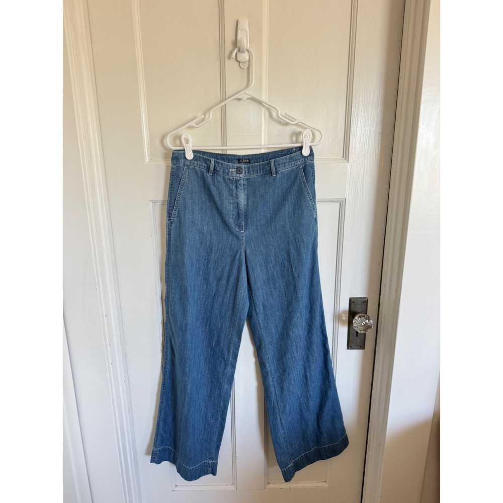 J.Crew wide leg chambray blue pant size 4